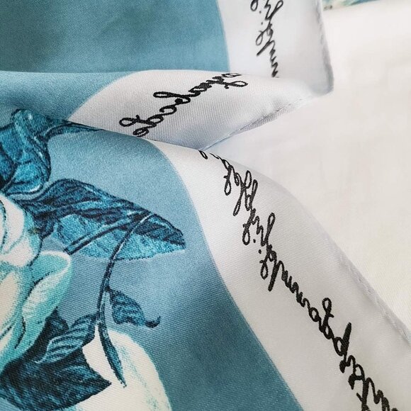 Silk Satin 13 Flower Head Scarf Medium Square Hair Scarf for Women 28 Inches - Picture 3 of 6